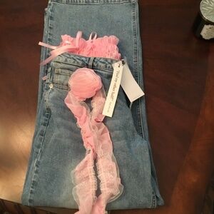 CALL ME RELAXED DENIM PANT WITH RUFFLES - 7/28 & 3/26